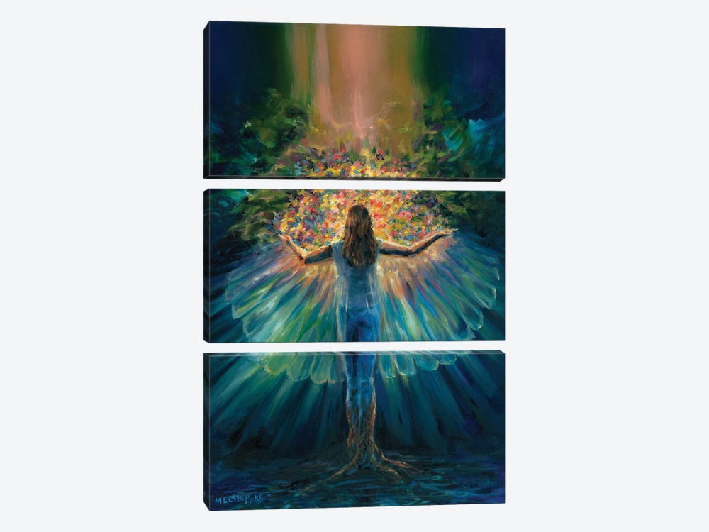 Created Anew With Wings Of Light by Melani Pyke 3-piece Canvas Art Print