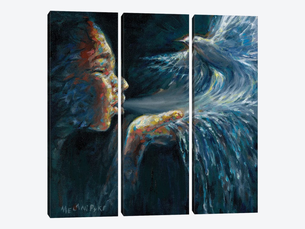 Breath To Wings Of Life Giving Water by Melani Pyke 3-piece Canvas Print