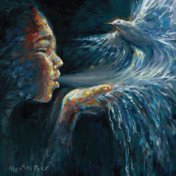 Doves & Pigeons: Breath To Wings Of Life Giving Water by Melani Pyke