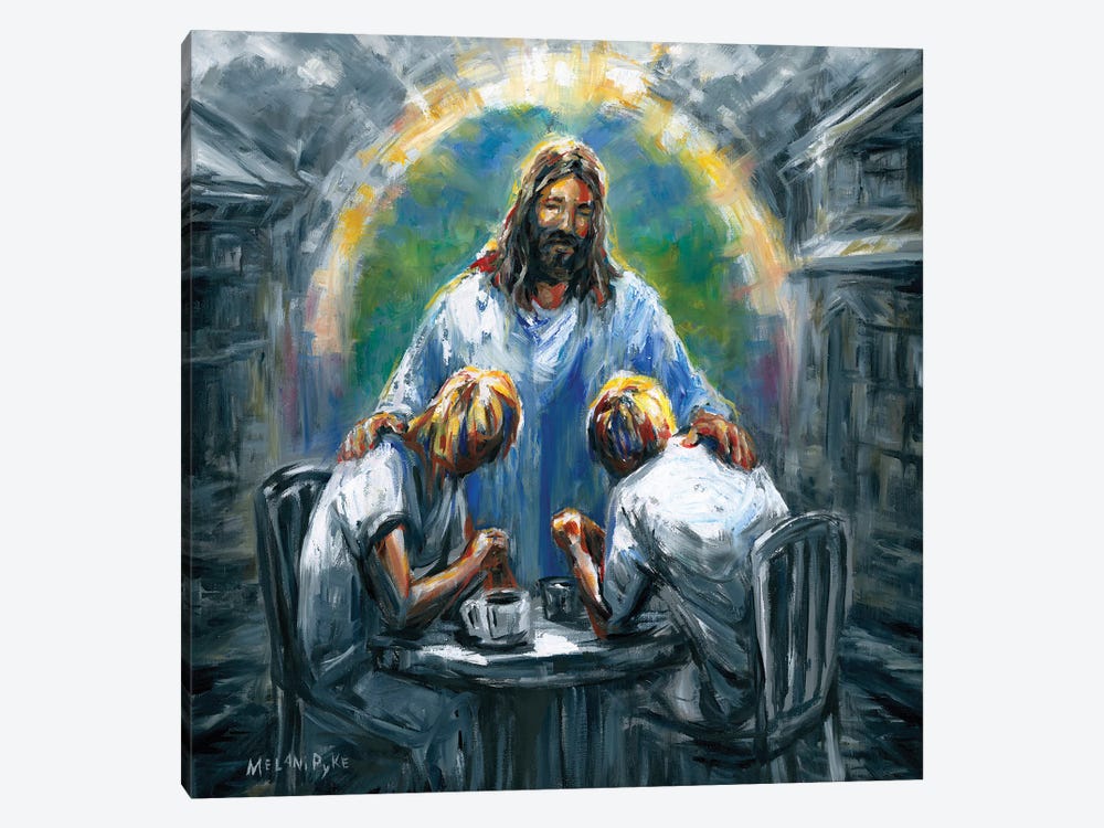 Coffee With Jesus by Melani Pyke 1-piece Canvas Artwork