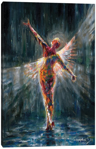 Winged Woman Canvas Art Print - Angel Art