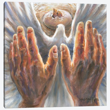 Healing Hands Of Faith With New Life Hatching Canvas Print #PYE17} by Melani Pyke Canvas Print