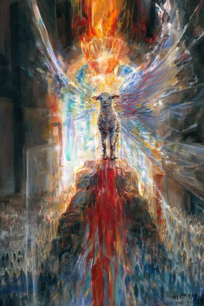 Sheep: Lamb On Rock by Melani Pyke