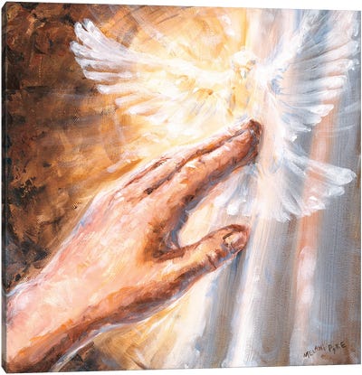 Healing Touch Canvas Art Print - Dove & Pigeon Art