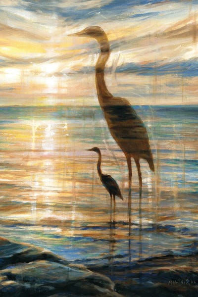Romantic Bedroom (Love): Overshadowed By A Guardian Angel (Heron At Sunrise) by Melani Pyke
