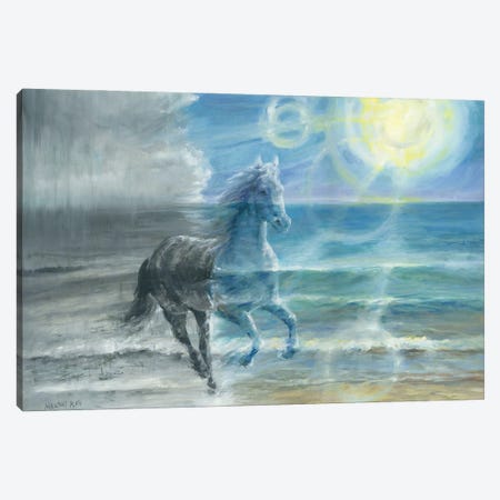 Renewed Life (Horse Running On Beach) Canvas Print #PYE20} by Melani Pyke Canvas Print