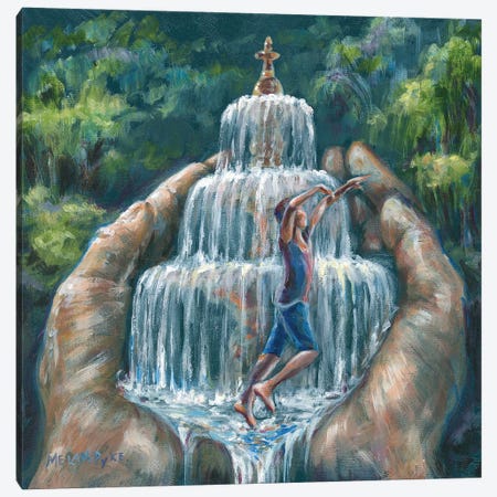 Dancing In The Fountain Canvas Print #PYE25} by Melani Pyke Canvas Artwork