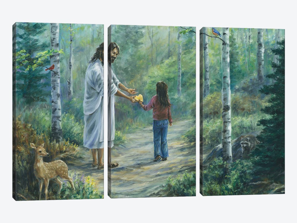 Jesus And Me by Melani Pyke 3-piece Canvas Art Print