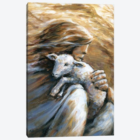Jesus Carrying Lost Sheep Home Canvas Print #PYE27} by Melani Pyke Canvas Art