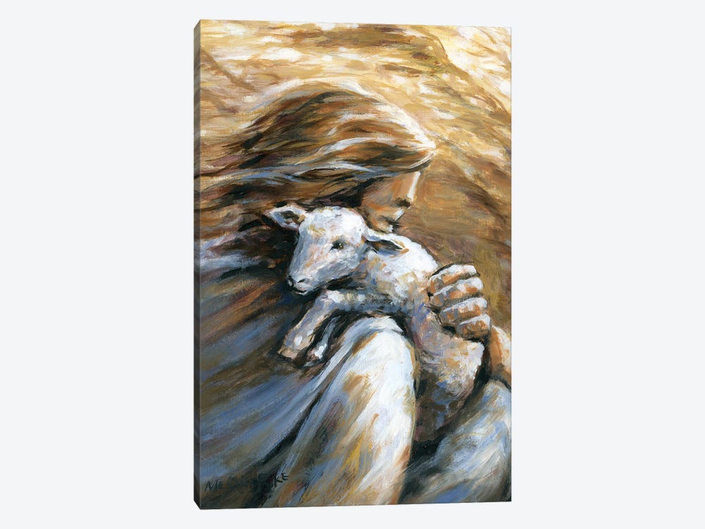 Jesus Carrying Lost Sheep Home by Melani Pyke 1-piece Canvas Artwork