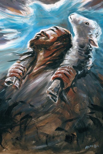 Melani Pyke: Lamb On His Shoulders Rising Above by Melani Pyke