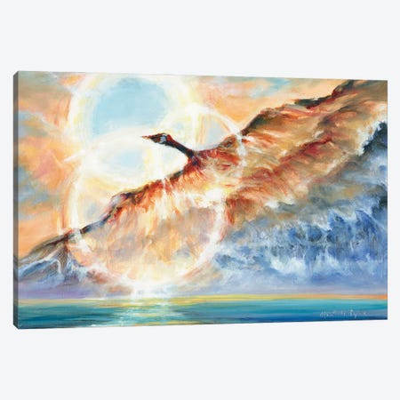 Air And Water (Goose In Flight) Canvas Print #PYE3} by Melani Pyke Canvas Art