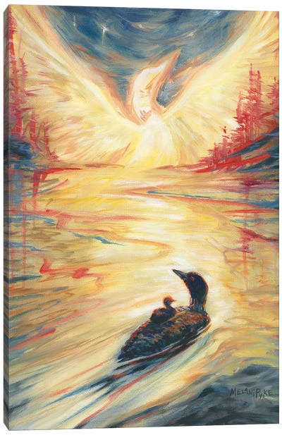 Loon Sunset Canvas Art Print - Faith Art