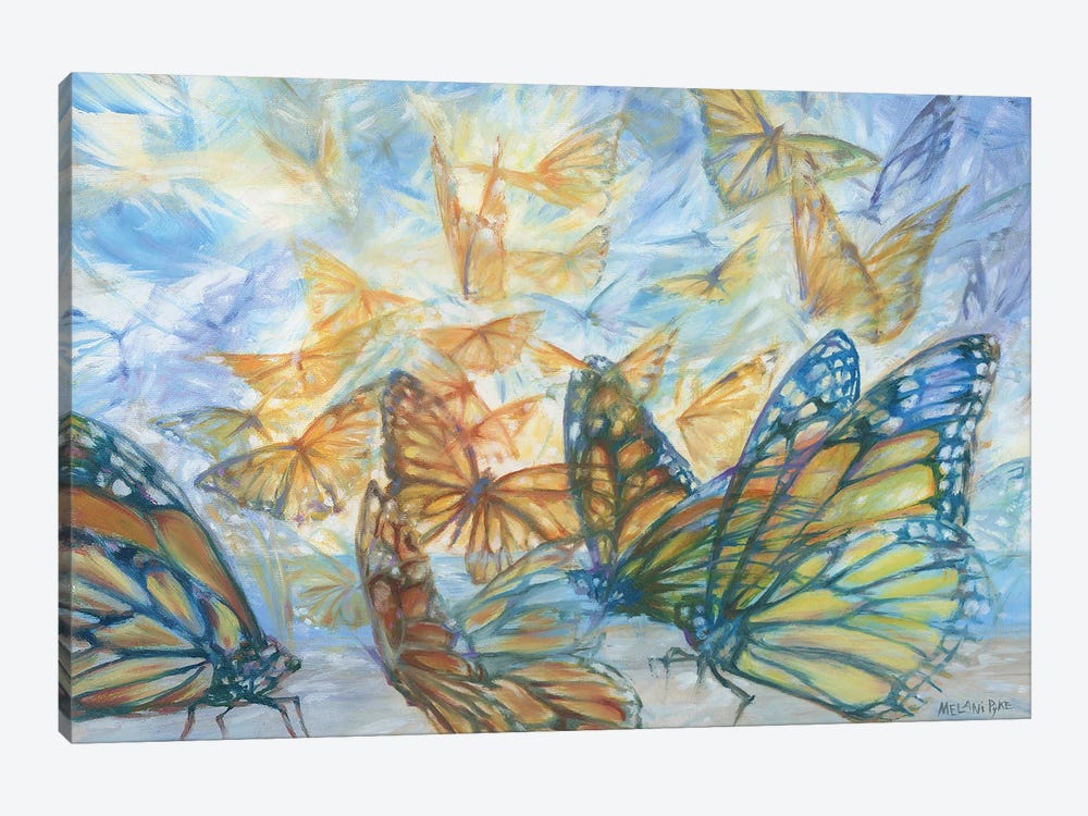Monarch Butterflies Like Angels - Beach Migration by Melani Pyke 1-piece Canvas Art