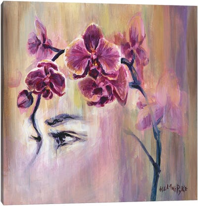 Orchids Profile Portrait Canvas Art Print - Orchid Art