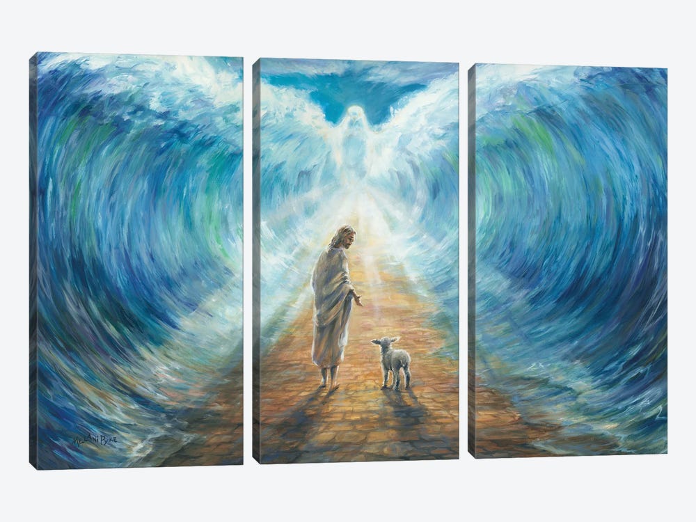 Parting The Waters To Lead Me Through by Melani Pyke 3-piece Canvas Wall Art