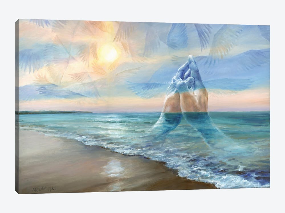 Prayer Making Waves Beneath Heavenly Wings by Melani Pyke 1-piece Canvas Art