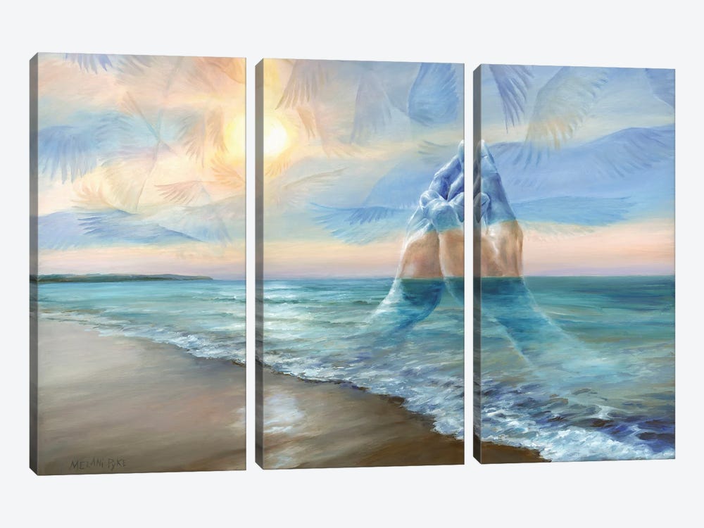 Prayer Making Waves Beneath Heavenly Wings by Melani Pyke 3-piece Canvas Art