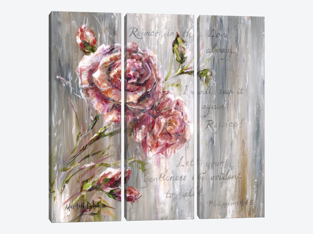 Rejoice Roses by Melani Pyke 3-piece Canvas Art