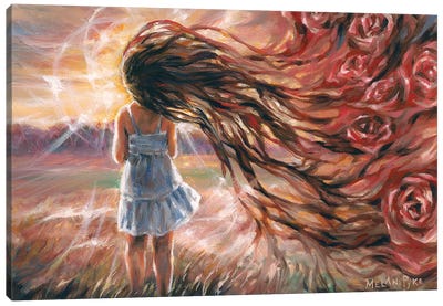 Roses In Her Hair Canvas Art Print - Melani Pyke