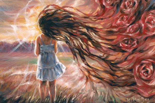 Fields, Grasslands & Meadows: Roses In Her Hair by Melani Pyke