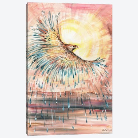 Sun With Hawk Of Water Over Dry Land Canvas Print #PYE63} by Melani Pyke Canvas Print