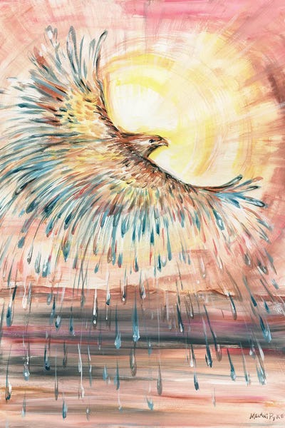 Melani Pyke: Sun With Hawk Of Water Over Dry Land by Melani Pyke