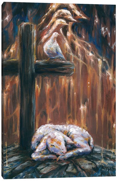 The Lamb And The Spirit Canvas Art Print - Faith Art
