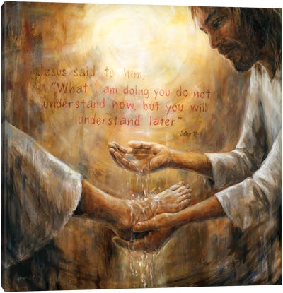 The Washing Of The Feet Canvas Art Print - Religious Figure Art