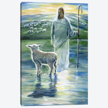 Walking In The Light Of The Shepherd Canvas Print #PYE71} by Melani Pyke Canvas Wall Art