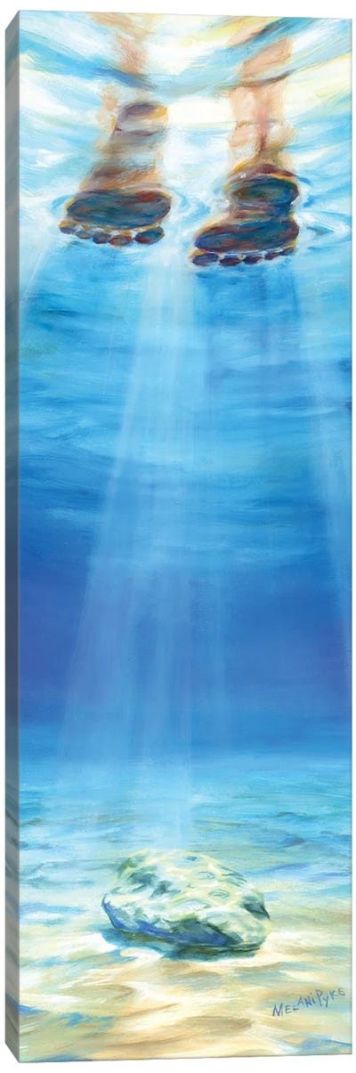 Walking On Water Over Sunken Rock Canvas Art Print - Jesus Christ