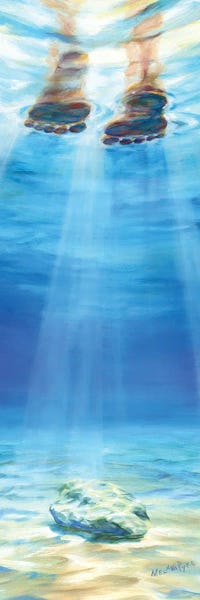 Azure Blue: Walking On Water Over Sunken Rock by Melani Pyke