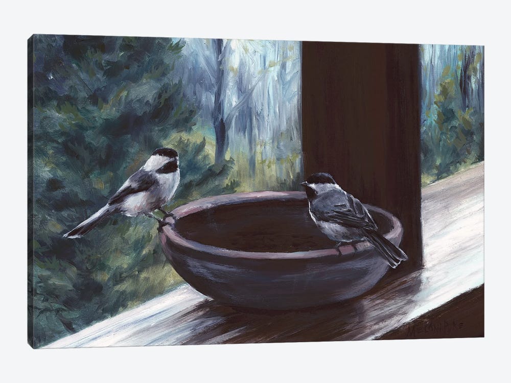 Two Chickadees by Melani Pyke 1-piece Canvas Art Print
