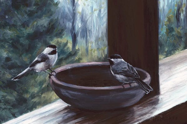Melani Pyke: Two Chickadees by Melani Pyke