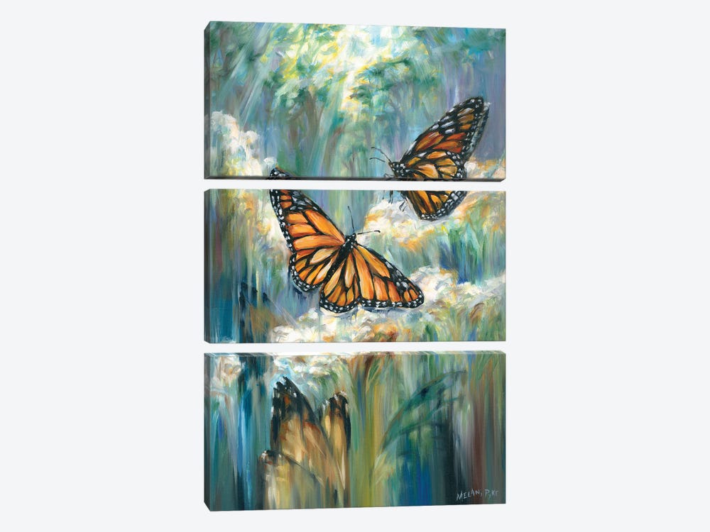 Hope On The Wings Of Butterflies by Melani Pyke 3-piece Canvas Print