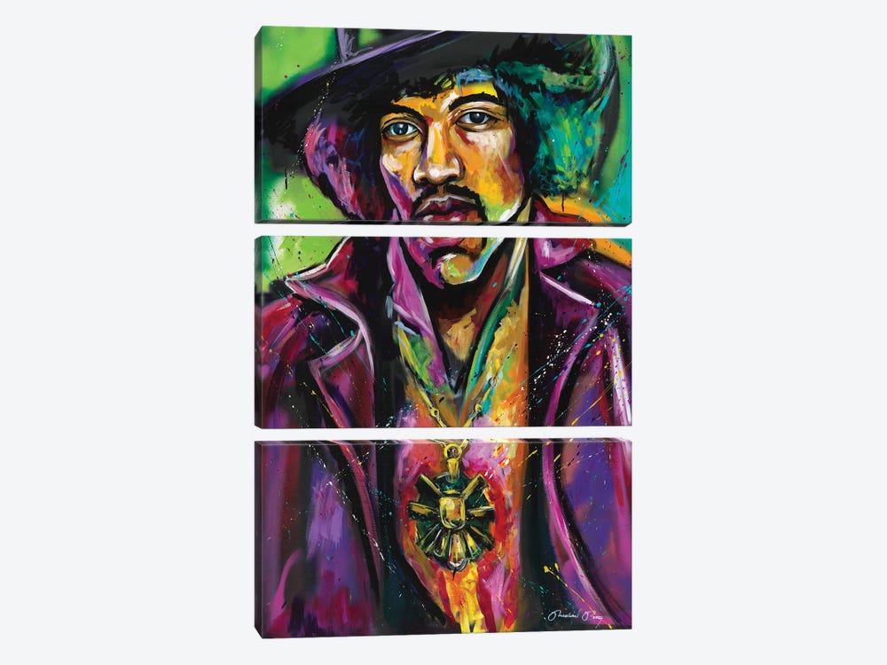 Purple Haze (Jimi Hendrix) by Michael Petty IV 3-piece Canvas Art Print