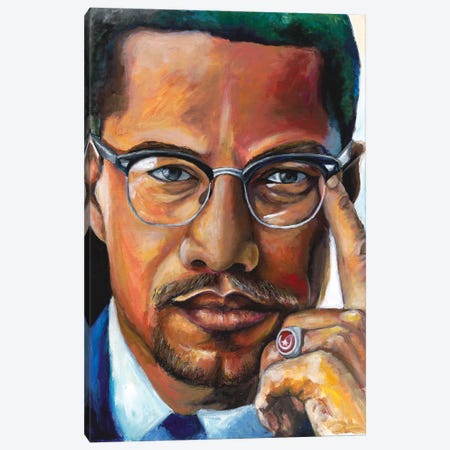 Malcolm X Canvas Print #PYV12} by Michael Petty IV Canvas Print