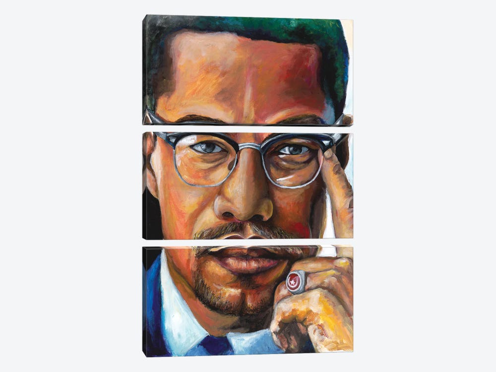Malcolm X by Michael Petty IV 3-piece Art Print