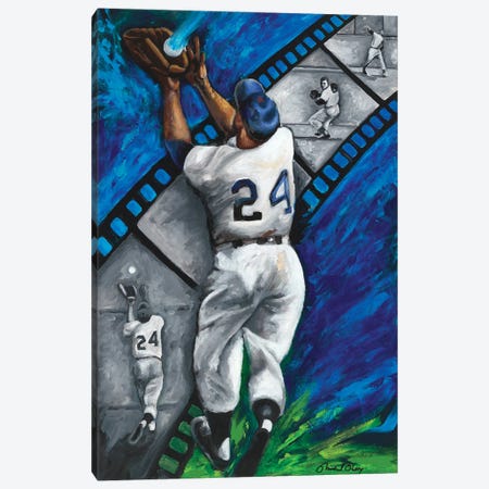 The Catch (Willie Mays) Canvas Print #PYV19} by Michael Petty IV Canvas Print