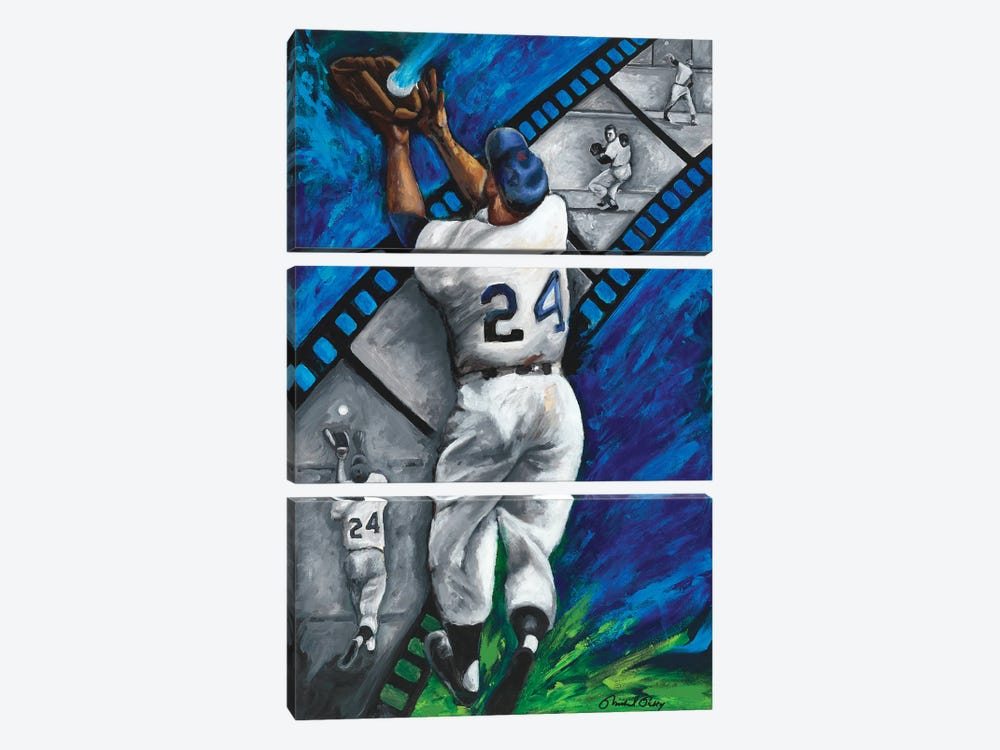 The Catch (Willie Mays) by Michael Petty IV 3-piece Canvas Artwork