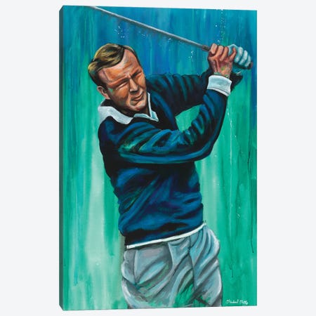 The King (Arnold Palmer) Canvas Print #PYV3} by Michael Petty IV Canvas Wall Art