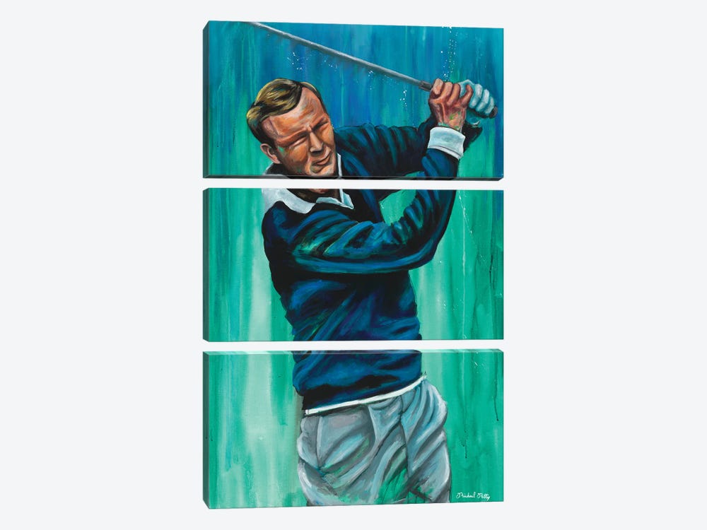 The King (Arnold Palmer) by Michael Petty IV 3-piece Canvas Print