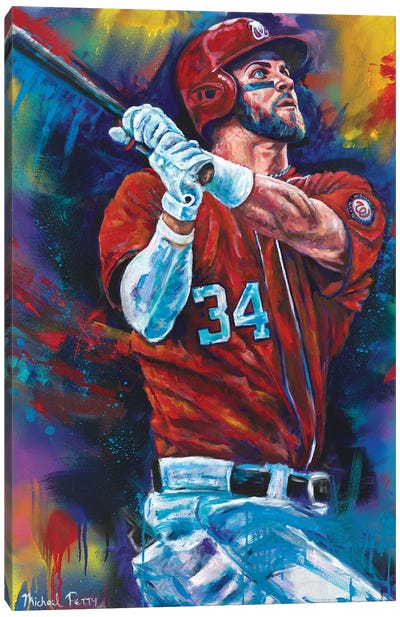 Bryce Harper Canvas Art Print - Baseball Art