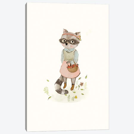 Spring Raccoon Canvas Print #PZK123} by Paola Zakimi Canvas Print