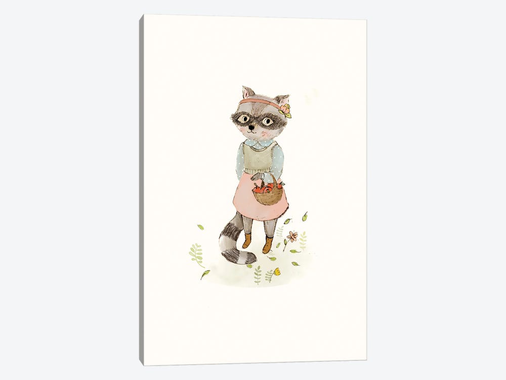 Spring Raccoon by Paola Zakimi 1-piece Canvas Art Print