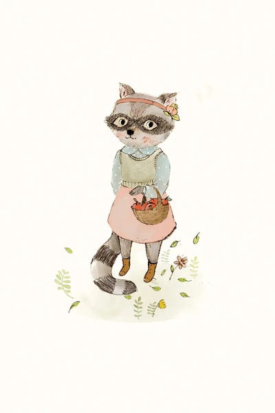 Raccoons: Spring Raccoon by Paola Zakimi