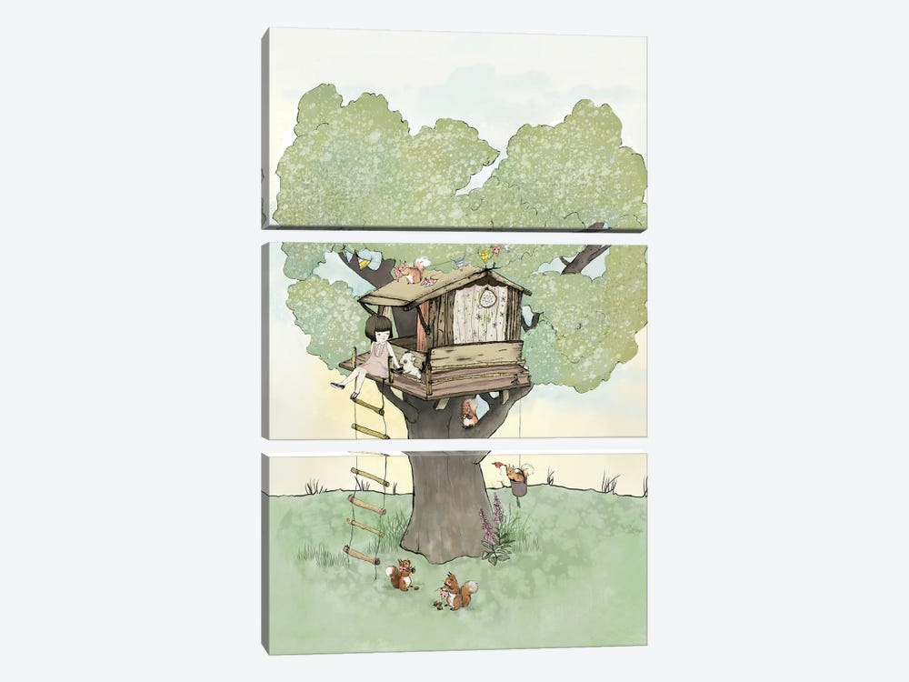 Tree House by Paola Zakimi 3-piece Canvas Wall Art