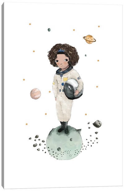 Astronaut Brown Skin Canvas Art Print - Paola Zakimi