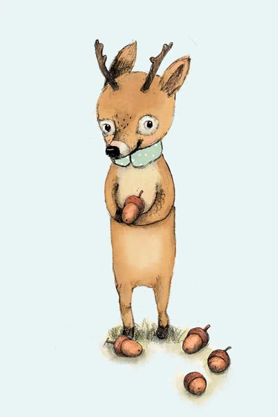 Deer Light Blue by Paola Zakimi canvas print