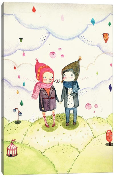 Winter Love Canvas Art Print - Paola Zakimi
